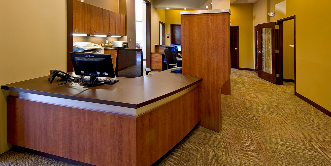 Hallway to dental treatment area