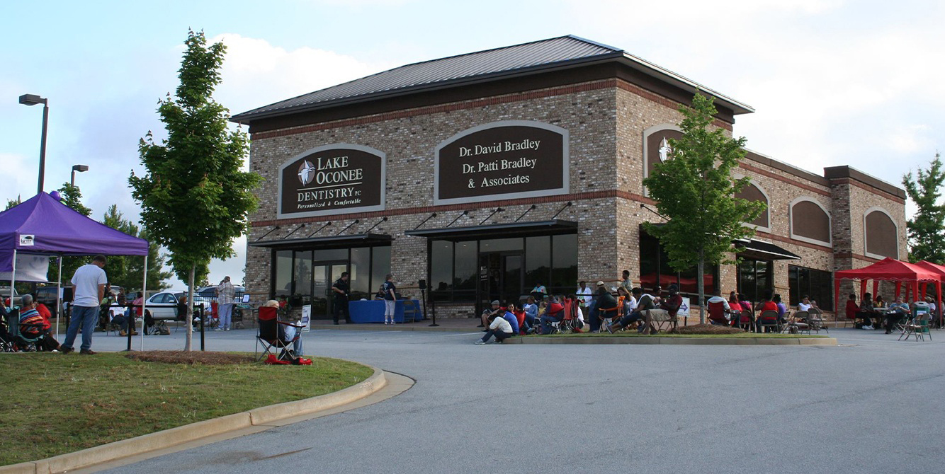 Outside view of Lake Oconee Dentistry during community event