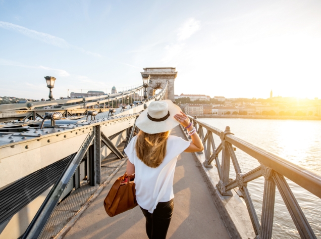 Person walking on a boardwalk