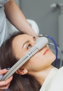 patient getting nitrous oxide sedation