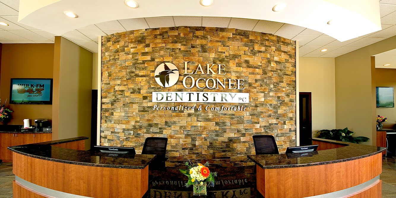 Welcoming dental office reception desk