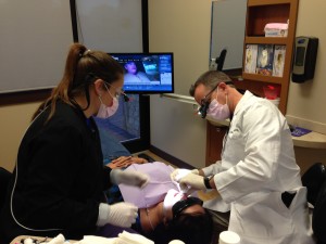 Dr. David Bradley and dental assistant Sheena Woodman provide free care as part of Lake Oconee Dentistry's Dentistry from the Heart event held October 23rd.